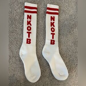 White and Red NKOTB Socks